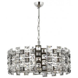 METAL and CRYSTAL CHROME PLATED CHANDELIER 60 CM DIAMETER LOAD: 100 CM